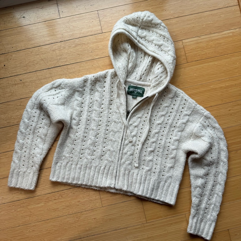 Vintage Cable Knit Zip Sweater